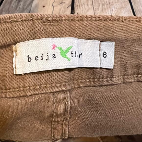 Beija Flor Audrey Ankle Pants Tan Size 8 - Picture 7 of 8
